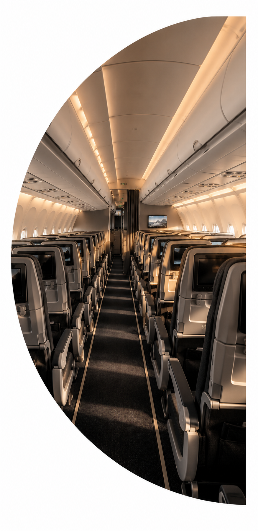 Commercial aircraft in flight
